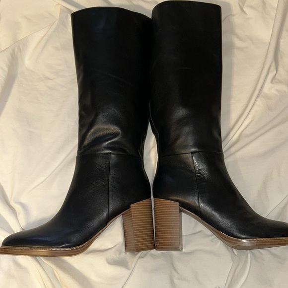 like new Marc Fisher Gabey Round Toe Block Heel Dress Boot Black 10 - Picture 2 of 9